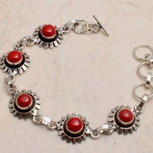 New coral sterling silver bracelet